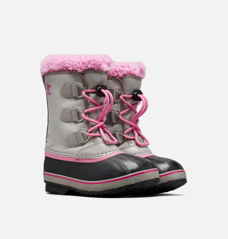 Sorel Youth Yoot Pac™ Nylon - Kids Snow Boots Grey/Black/Pink - 932651PFM